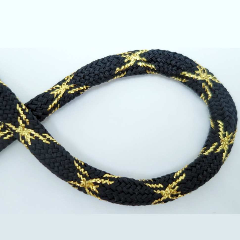Fancy textile cord with yellow and black thread