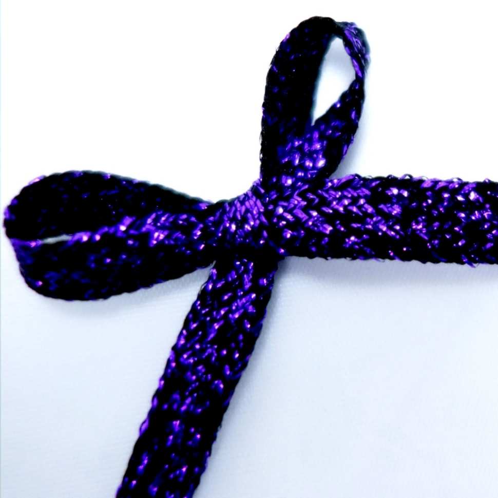 Rigid braid with purple lurex