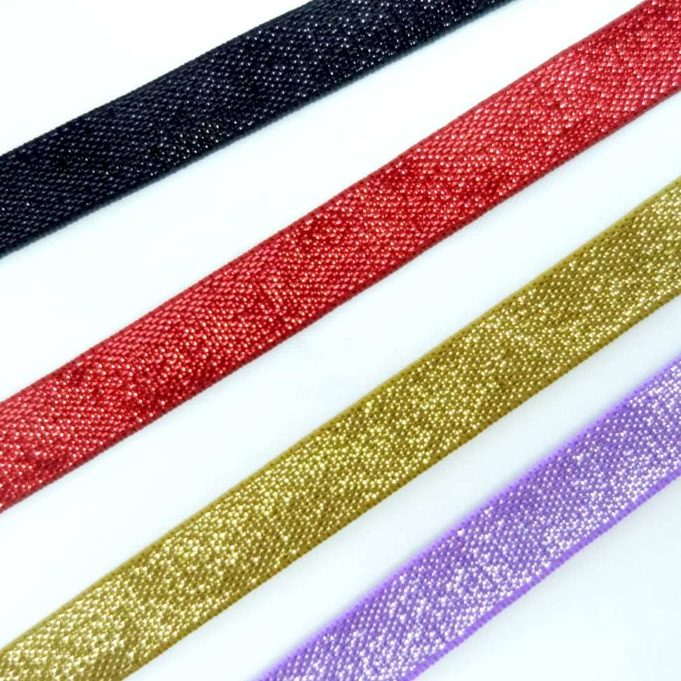 Elastic strap with lurex